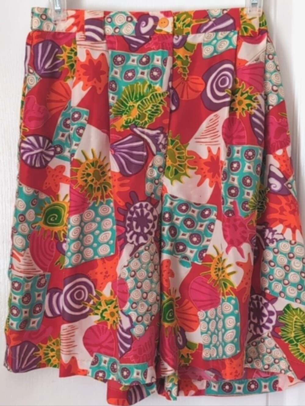 "All Silks" 100%Silk Ocean Print Bermuda Shorts. Size S. 🪸